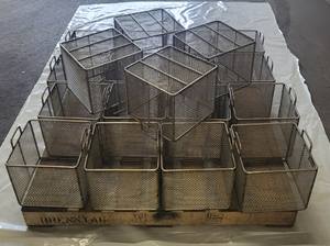 Üretici özel yapılmış paslanmaz çelik dokuma tel örgü kollu sepet Premium kalite Metal ürün - Product Image 6