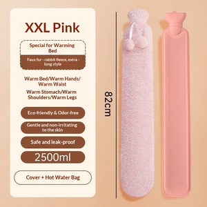 <span class=keywords><strong>Bouillotte</strong></span> en caoutchouc remplie d'eau 2000 ml, en peluche, pour réchauffer les pieds, grande taille, anti-explosion, double usage chaud et froid, pour le corps entier - Product Image 6