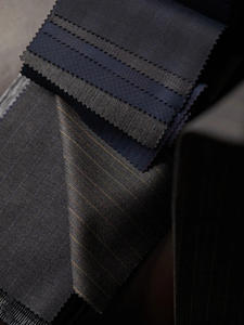 Abito Casual di fascia alta da <span class=keywords><strong>uomo</strong></span> personalizzato a righe grigie 100% lana in tela intera - Product Image 6