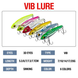 Leurre de pêche Vib <span class=keywords><strong>3</strong></span>-20g, leurre artificiel métallique coulant avec lame, spinner, crankbait, leurre vibrant, swimbait, Pesca pour la pêche au bar, au brochet et à la perche - Product Image 3