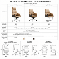 Chaise de bureau de direction ergonomique de luxe en cuir, dossier haut, bicolore, pivotante, avec mécanisme de basculement aux genoux à double levier, chaise de patron
