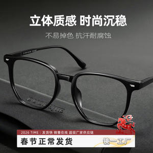 Montures de lunettes rectangulaires style coréen TR90 81027 anti-lumière bleue pour hommes, monture extra large, verres PC, pont moyen - Product Image 3