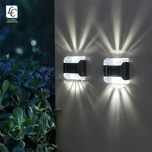 Lampu Dinding tenaga surya dekorasi taman tahan air Ip65 Modern lampu dinding luar ruangan Led