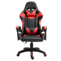 Chaise de jeu de course ergonomique confortable avec rotation à 360 degrés, chaise de jeu d'ordinateur avec roulettes