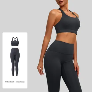 JYT111 Completo Yoga Leggero Tinta Unita Traspirante con Elasticità Quadridirezionale e Vita Elastica per <span class=keywords><strong>Donna</strong></span> - Product Image 4
