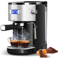Machine à café expresso 20 bars pour usage domestique, cafetière à capsules avec mousseur à lait, réservoir d'eau amovible de 1,1 L pour cappuccino, latte
