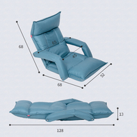 Fauteuil de fenêtre moderne en tissu tatami pliable en forme de L avec dossier, lit paresseux et coussin pour la lecture et la relaxation