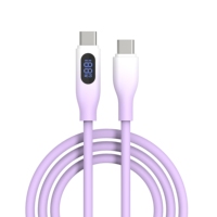 Câble USB-C vers USB-C NITIKA 100W 5A avec affichage numérique, câble de charge rapide en silicone, plusieurs couleurs au choix