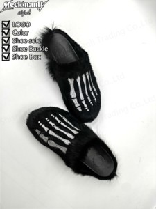 Pantuflas de Felpa Personalizadas 2026, Sandalias Cálidas con Bordado y Forro de Peluche Suave para Hombre - Product Image 3