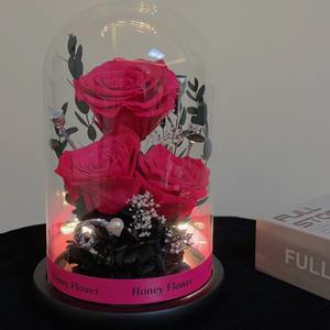 TC ของขวัญวันวาเลนไทน์ดอกไม้ที่เก็บรักษาสีสันสดใสกุหลาบในโดมแก้วดอกไม้สัมผัสจริงของขวัญดอกไม้สำหรับวันแม่ - Product Image 5