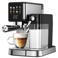 Machine à expresso semi-automatique professionnelle, mousseur à lait, portable, compacte, en acier inoxydable, pour cappuccino, latte, cadeau pour les amateurs de café