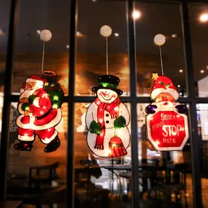 Suction Cup Lamp Fairy Lights Party Light Christmas Decoration Shop Window Hanging Lantern String Room Decor Lamp