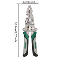 Pince à Dénuder Miniature et Multifonctionnelle Pliable d'Extérieur, Pince à Bec Aiguille 6-en-1