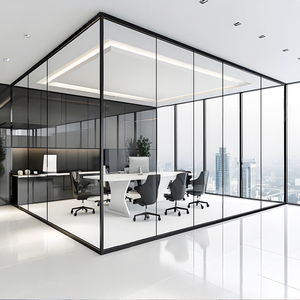 Séparateur en verre sans cadre de haute qualité cloison de bureau verre insonorisé disponible <span class=keywords><strong>devis</strong></span> rapide temps de Production rapide - Product Image 1
