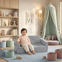 Extra Breites Konvertierbares 2-in-1 Kinder-Klappsofa Multifunktionales Sofa für Schlafzimmer und Spielzimmer