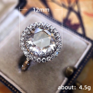 Anello da donna bicolore con micro zirconi intarsiati, elegante stile da ufficio, per tutti i giorni, per feste, gioiello da dito abbinabile a tutto, idea regalo - Product Image 2