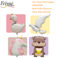 Nouveauté Ballons en aluminium mats motifs Otter, Unicorn, White Dove, Cartoon pour décoration de fête d'anniversaire d'enfants, Fournisseur de fête tout-en-un
