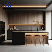 Meuble de cuisine avec évier AMAZBUILD, finition laquée mate grise moderne, doté de caractéristiques écologiques et d'un plateau