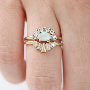 Ainty-anillos de compromiso y boda s925 para mujer, conjunto de anillos de ópalo natural de plata de Nepal, joyería CZ - Product Image 2