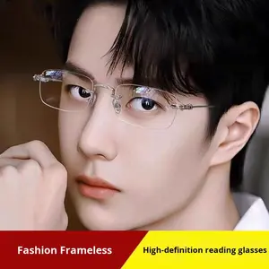 Lunettes de lecture d'affaires sans cadre Loris modèle 208 haute définition Anti-bleu clair bleu lentilles Anti-fatigue haut de gamme véritable - Product Image 2