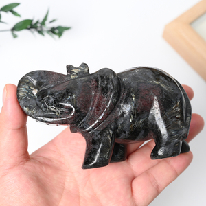 Animales de Cristal Tallados en Piedras Preciosas Naturales al por Mayor, Elefante de Cristal de Materiales Mixtos para Decoración - Product Image 4
