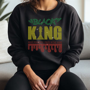 Vente en gros Mois de l'histoire des Noirs Roi Noir Rythme le plus puissant du jeu Hotfix Transferts de strass pour T-shirts et sweats à capuche - Product Image 4