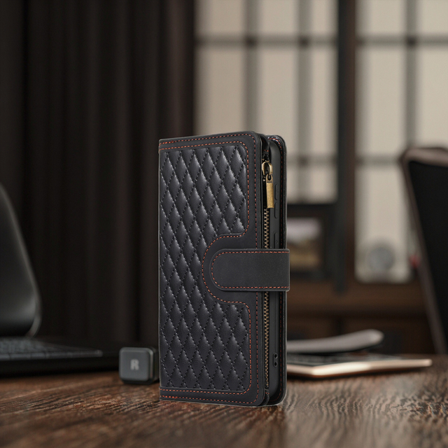 Luxury PU Leather Wallet Mobile Phone Cases for Xiaomi Redmi Note 14 Pro Plus 5G 15C 14C A5 A3 Zipper 9 Cards Holders Back Cover