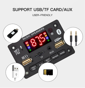 USB ve TF kart yuvası ile kablosuz araba MP3 çalar modülü USB dekoder kurulu FM radyo erişim - Product Image 5