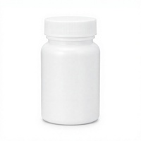 Conteneur en HDPE blanc avec bouchon à vis, bouteille cylindrique en plastique pour vitamines, capsules, comprimés