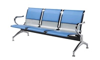 Chaise d'attente en cuir à prix avantageux, avec coussin en acier, pour salle d'attente, station de bus, hôpital, banc de salon (YA-J25A)