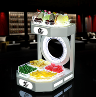 Support de Présentation Lumineux LED en Acier Inoxydable pour Fruits, Plateau de Service Deluxe Rechargeable à LED avec Compartiments pour Bar