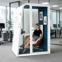 Cabine de travail individuelle insonorisée mobile, certifiée CE, autoportante, moderne, ODM/OEM, pour une intimité acoustique optimale