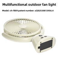Nouveau ventilateur de bureau 2025, portable, pour l'extérieur, avec lumière nocturne, multifonction, recharge USB, affichage numérique, matériau ABS, 36V
