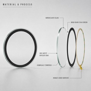Custom Borosilicate Glass Lens Black Silk-Screen Border Tempered Glass <b>Cover</b> for LED Spotlight <b>Downlight</b> Double-Sided Adhesive - Product Image 3