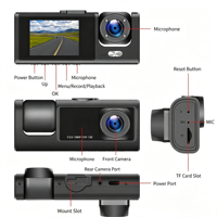 Caméra embarquée WiFi 3 canaux 1080P à triple objectif, enregistreur de vision nocturne avant, intérieur et arrière, grand angle 170°, capteur G, mode stationnement