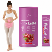 Poudre de bien-être OEM AegleWell Pink Latte, mélange prébiotique et probiotique pour le confort intestinal et l'absorption des nutriments, fabriqué en usine certifiée GMP
