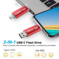 Clé USB OTG 2-en-1 en métal 16 Go 32 Go 64 Go, compatible avec les ports Type-C et Android pour smartphone – Nouveau produit