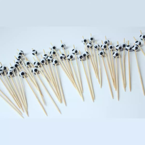 Stuzzicadenti di bambù lunghi 4.72 pollici calcio calcio picconi frutta da Cocktail <span class=keywords><strong>per</strong></span> antipasti <span class=keywords><strong>per</strong></span> le decorazioni della festa di compleanno - Product Image 4
