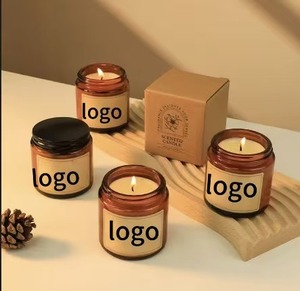 Vela de cristal marrón de lujo vendedora caliente de fábrica 100g cera de aromaterapia decoración moderna del hogar <span class=keywords><strong>velas</strong></span> perfumadas - Product Image 1