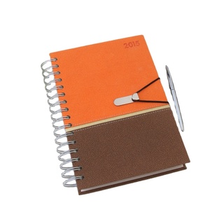 Fanc kinh doanh máy tính xách tay PU da bìa cứng với kim loại chặt xoắn ốc ràng buộc và ban nhạc đàn hồi chương trình nghị sự kế hoạch thiết kế - Product Image 1