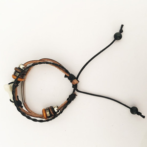 Tùy chỉnh handmade Nâu <span class=keywords><strong>OX</strong></span> xương răng gai da Vòng đeo tay cho nam giới - Product Image 4