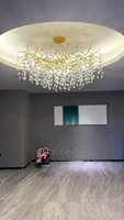 Lustre LED Moderne de Luxe avec Métal & Verre Utilisation Hôtelière Contrôle par Interrupteur AC 220V