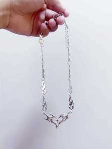Gargantilla Corazón de Llama Cruzada Punk Gótica Y2K de Aleación con Espinas y Alambre de Púas, <span class=keywords><strong>Cadena</strong></span> de Eslabones con Dijes Hippie para Mujeres, Hombres y Niños - Product Image 6