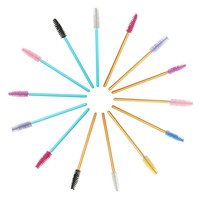 Lot de 50 brosses à cils et sourcils jetables en nylon à tige spirale solide pour la beauté - Vente en gros