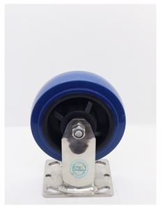 Roue de roulette bleue de style européen 100mm 125mm en caoutchouc naturel pur hautement élastique avec matériau en acier fabriqué en Chine - Product Image 5