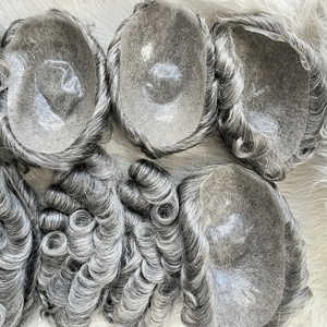 วิกผมปลอมสำหรับผู้ชายระบบวิก<span class=keywords><strong>ผม</strong></span>มนุษย์วิกผมคนหนา0.06มม. แบบห่วง V ไม่สามารถตรวจจับได้ - Product Image 6