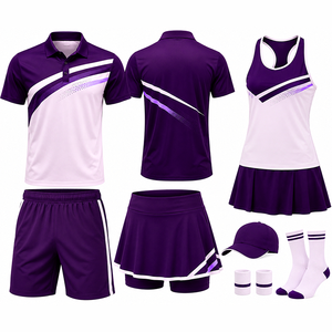 Uniforme de tennis personnalisé pour équipe adulte professionnelle avec logos, noms et numéros personnalisés, respirant, 100% polyester, qualité supérieure - Product Image 3