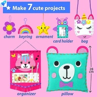 Kit de Sac Fourre-Tout en Feutre Personnalisable à Faire Soi-Même – Mon Premier Ensemble de Couture pour Enfants – Cadeau Idéal pour les Amateurs de Bricolage – Usage Quotidien