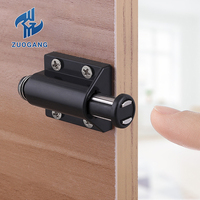 Loquet magnétique tactile moderne en métal noir à poussée unique pour chambre à coucher hôtel salon extérieur et porte de salle de bain