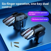 Alta calidad inalámbrico 6-Finger Aims Shooting Smartphone Gamepad Joystick con disparadores para Android/iOS/Tablet PC Gaming